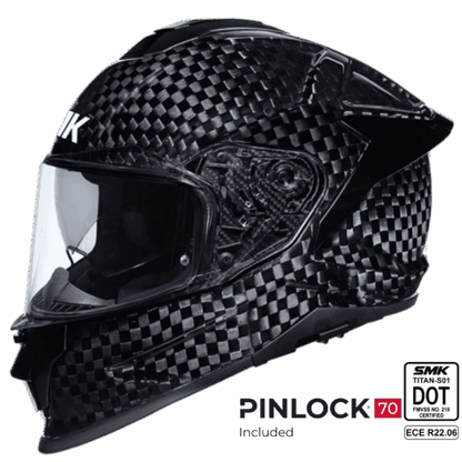 SMK Titan V2 Carbon Gloss Black Helmet