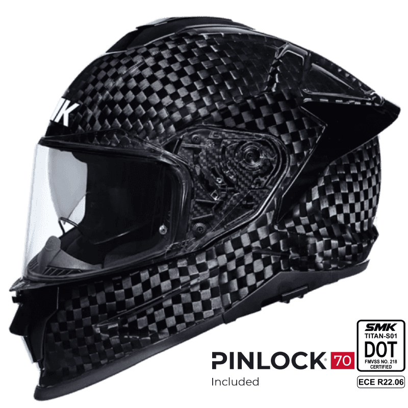 SMK Titan V2 Carbon Gloss Black Helmet