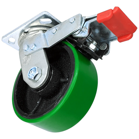 5" x 2" Poly. Cast Wheel Swivel Caster w/ Total Lock Brake - 1000 lbs. Cap.