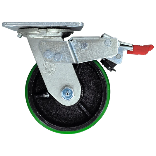 5" x 2" Poly. Cast Wheel Swivel Caster w/ Total Lock Brake - 1000 lbs. Cap.